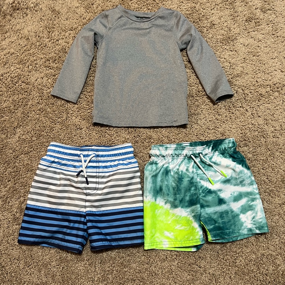 Cat & Jack 2T boys swimsuit bundle EUC